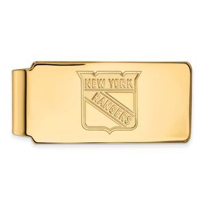 Sterling Silver 14k Yellow Gold Plated NHL New York Rangers Money Clip